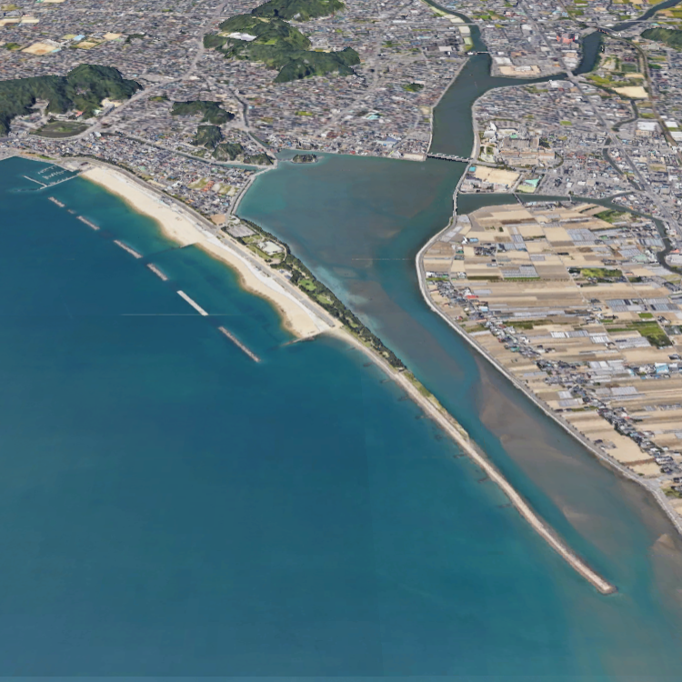 片男波＆和歌川河口