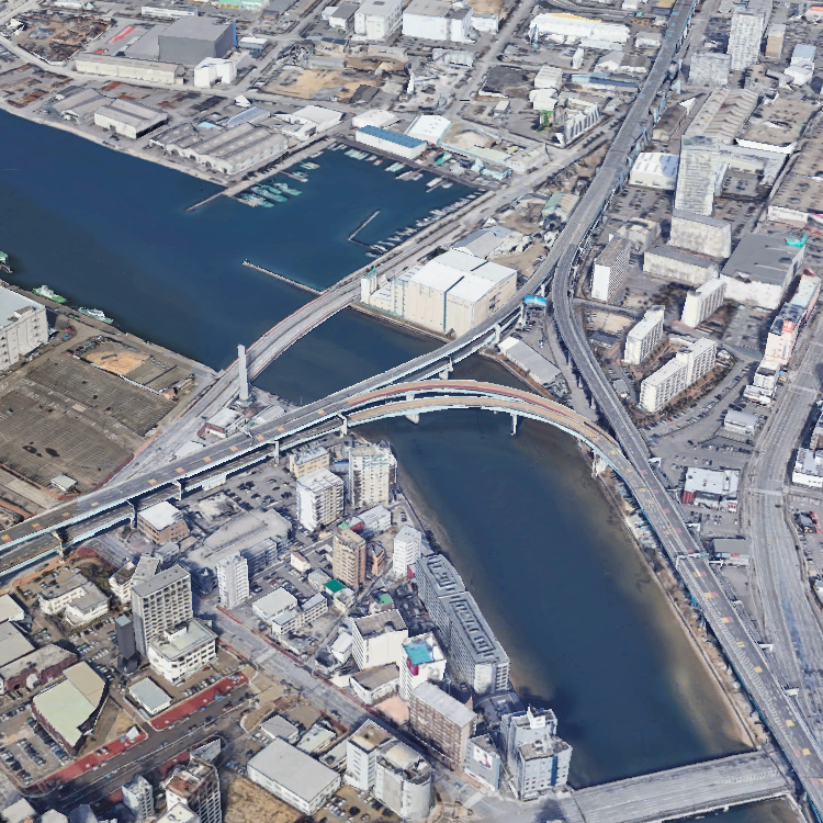 中央埠頭・御笠川河口