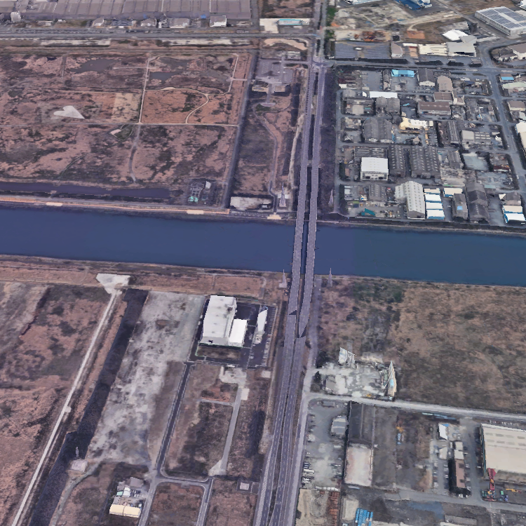 若松運河・響灘大橋下